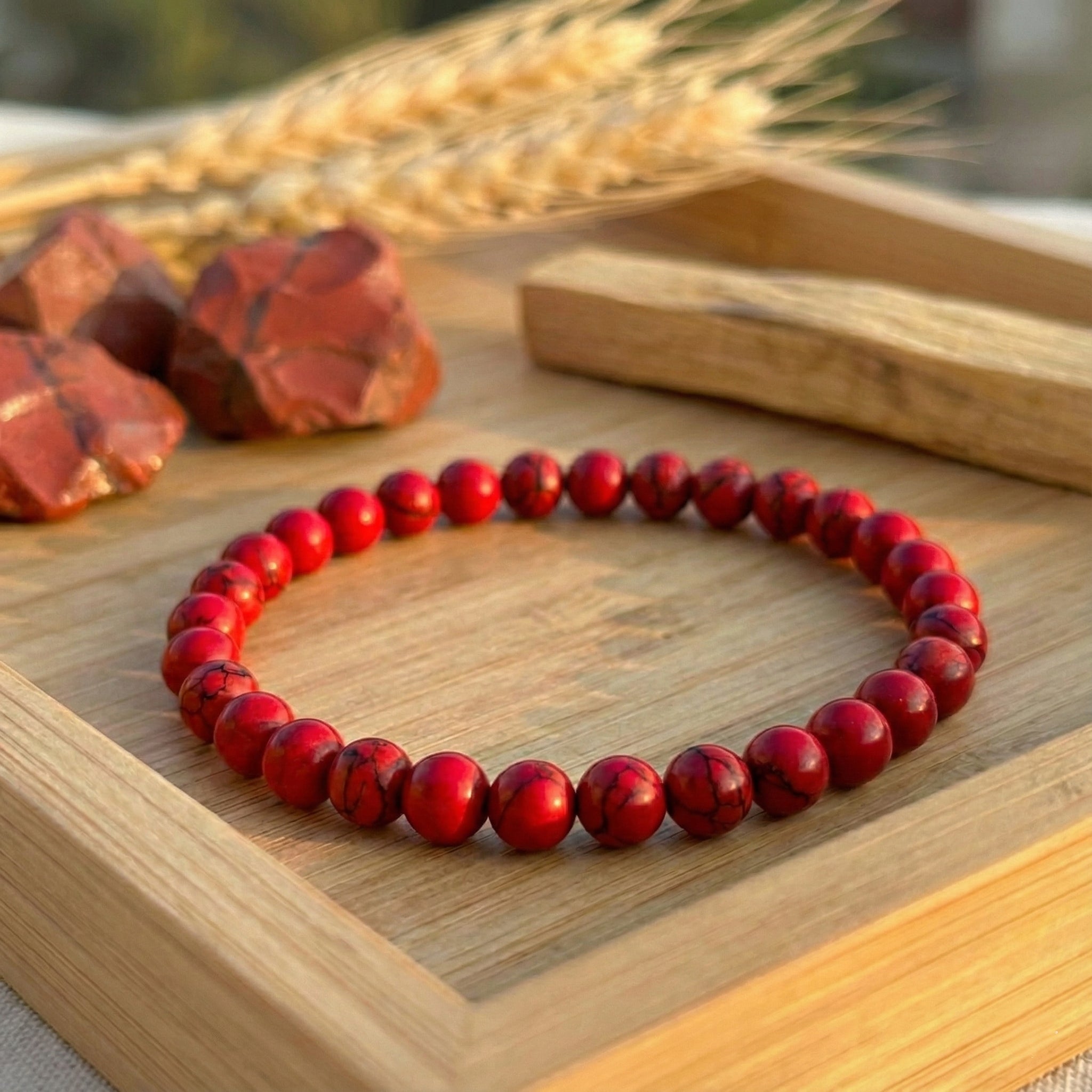 Tutkunun Alevi | Doğal Kırmızı Jasper Bilekliği