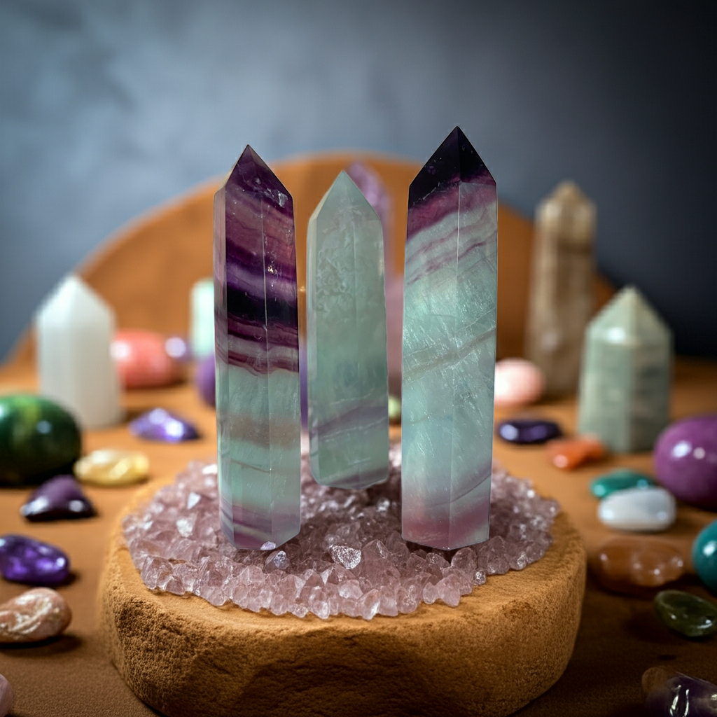 Watermelon Fluorite Kule – Denge ve Sezgi Taşı