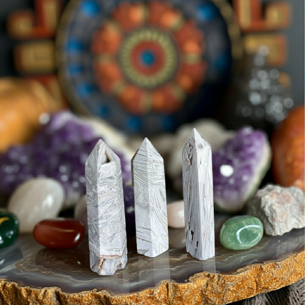 White Mexican Agate Kule – Denge ve Koruma Taşı