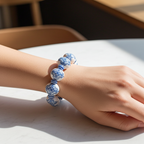 Porselen Desenli Ahşap Bileklik – Doğallık