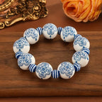 Porselen Desenli Ahşap Bileklik