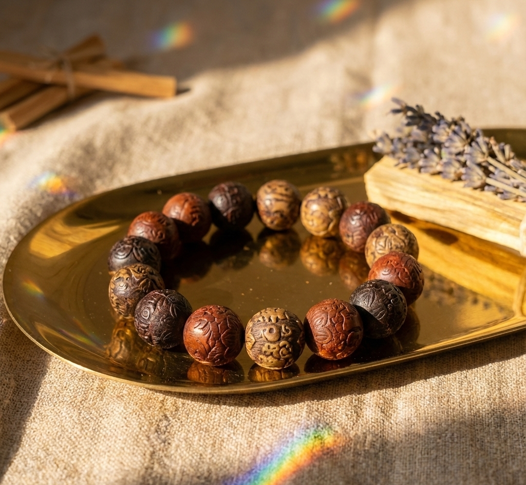 Yin Yang Ahşap Oyma Bileklik – Denge