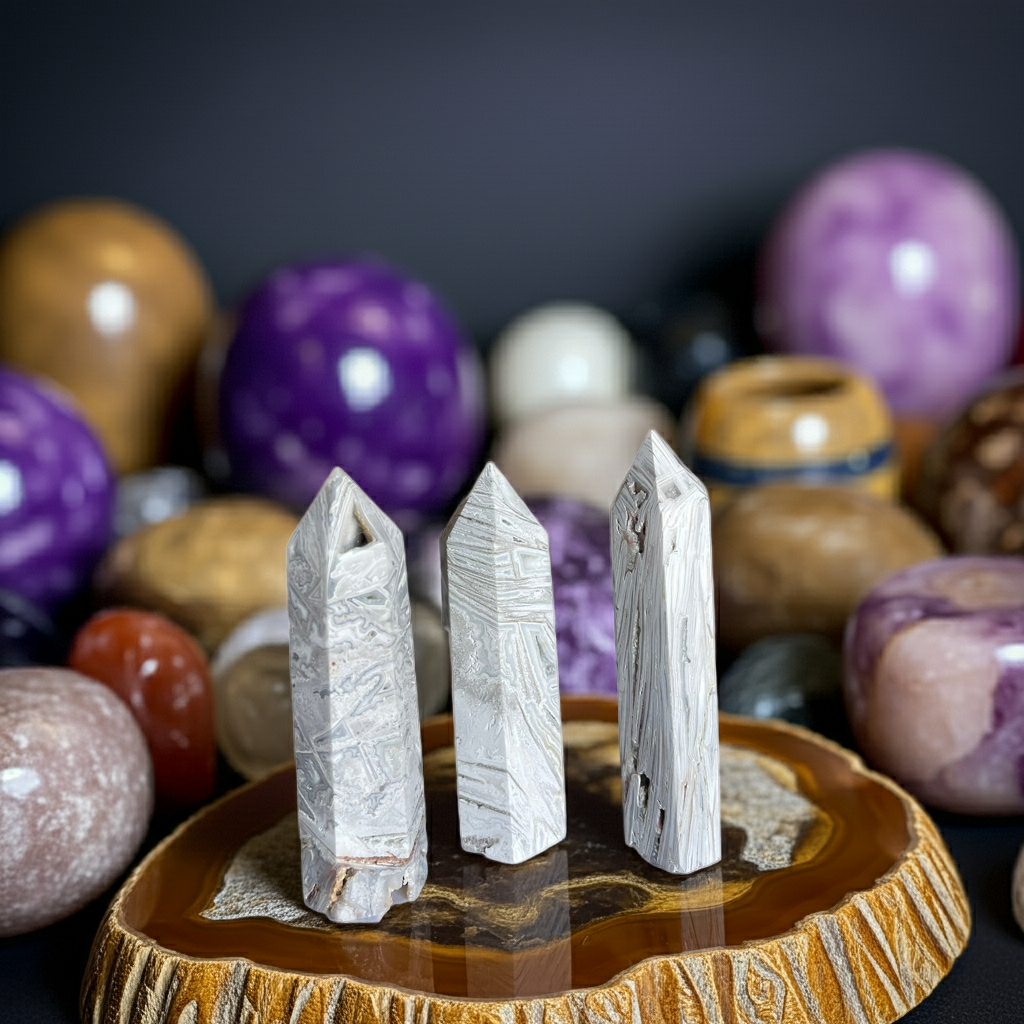 White Mexican Agate Kule – Denge ve Koruma Taşı