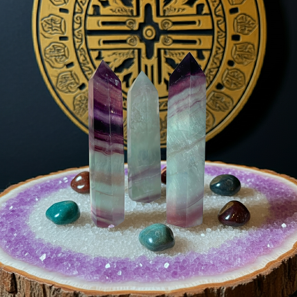 Watermelon Fluorite Kule – Denge ve Sezgi Taşı