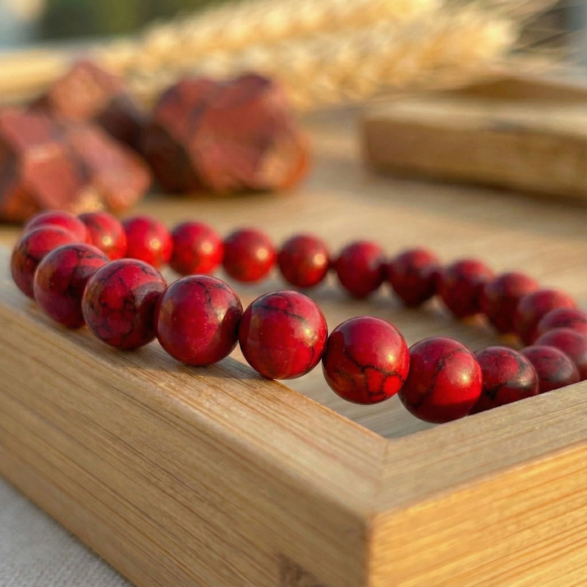 Tutkunun Alevi | Doğal Kırmızı Jasper Bilekliği