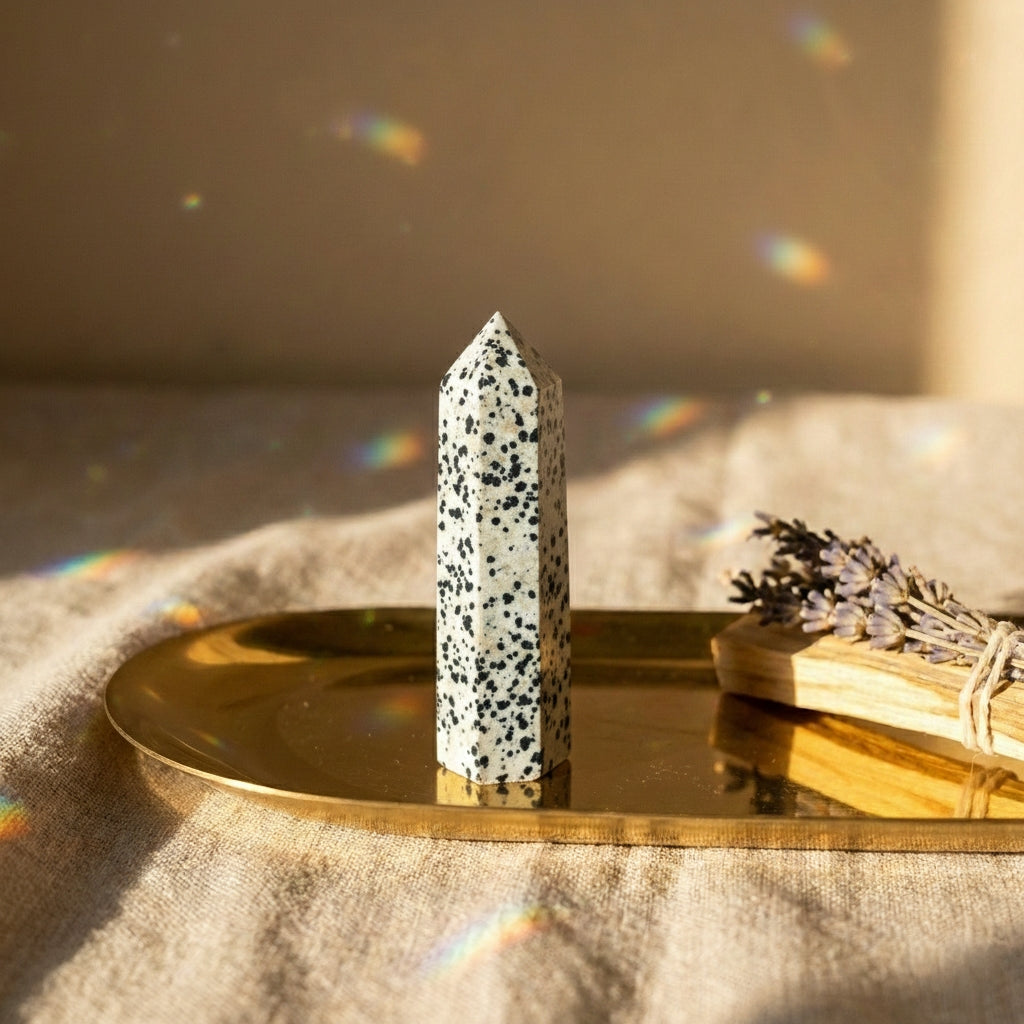 🐾🤍 Dalmatian Stone – Crystal of Joy, Balance and Protection