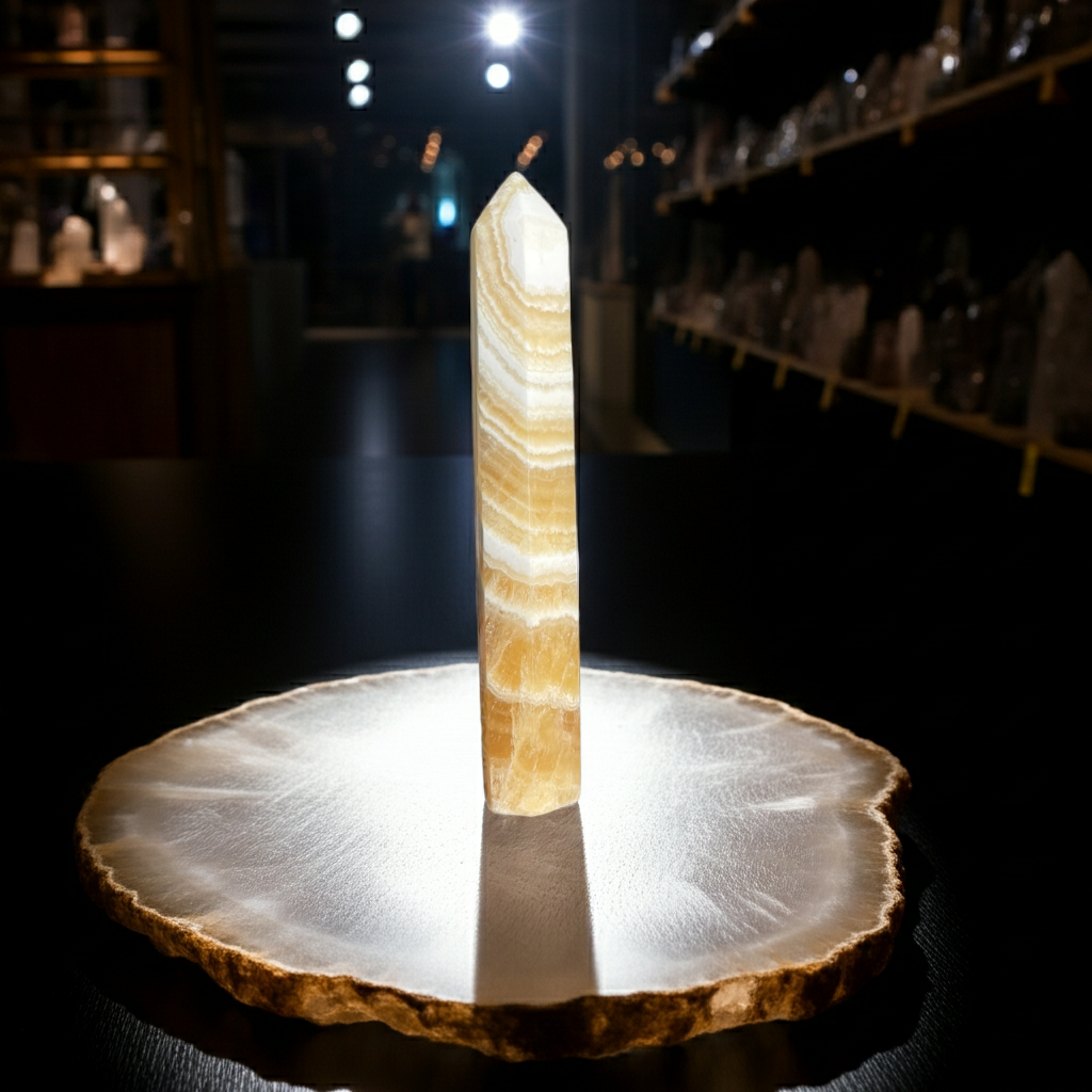 🧡 Portakal Kalsit Kule (Özel Parça) — Özgüven, Neşe ve Yaratıcı Akış